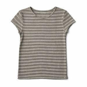 American Eagle Y2K Ribbed Baby Tee Neutral Stripe Fitted Top Size S
